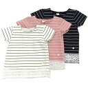 dolcina (ドルチーナ ) 裾レースボーダー半袖Tシャツ (90～140cm) 女の子 90cm 95cm 100cm 110cm 120cm 130cm 140cm キムラタン 子供服