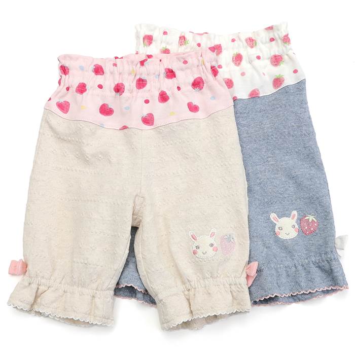 【30%OFF SALE アウトレットセール】coeur a coeur (クーラクール ) ハーフパンツ (70〜100cm) 女の子 初夏物 70cm 80cm 90cm 95cm 100cm キムラタン 子供服 あす楽