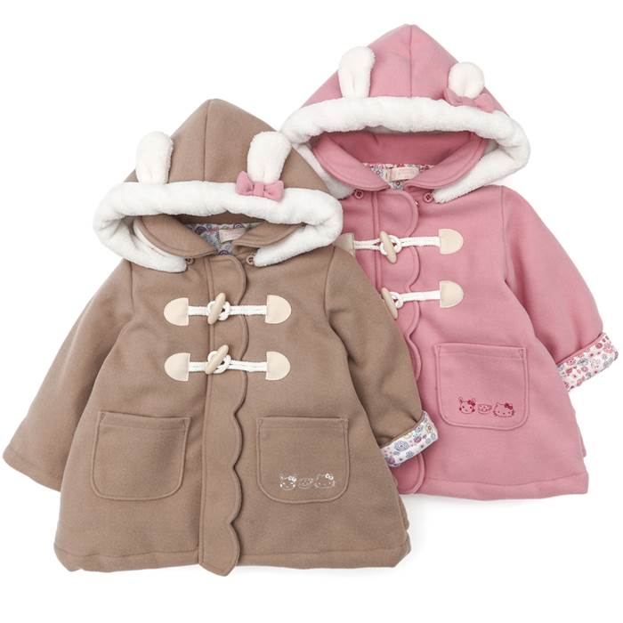 【nousノベルティ対象商品】coeur a coeur (クーラクール×ハローキティ ) コート (80〜110cm) 女の子 冬物 80cm 90cm 95cm 100cm 110cm キムラタン 子供服 あす楽