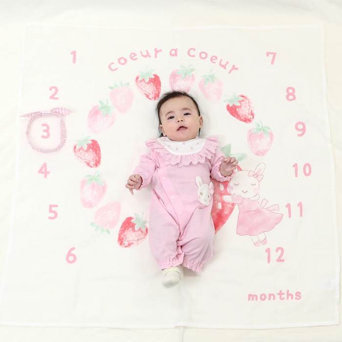 【50%OFF SALE セール】coeur a coeur (クーラクール ) メモリーズケット (100X100) 女の子 キムラタン 子供服 綿100%［雑貨／おくるみ］bbyAW/bbySP/bbySMのサムネイル