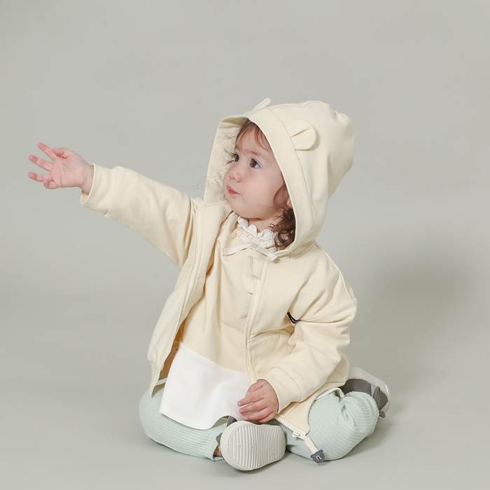 ベビーパーカー カシウェア Kashwereドジャケット 赤ちゃん 子供用 ふわふわ 無地 BH-51 Hooded Jacket Solid Baby