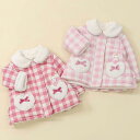 【残り僅か! 50%OFF】coeur a coeur (クーラクール ) フリースコート (80〜100cm) 女の子 80cm 90cm 95cm 100cm キムラタン 子供服 リボン チェック かわいい うさぎ あったかい キッズ ベビー