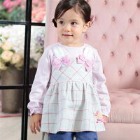 coeur a coeur うさみみプルオーバー 女の子 70cm 80cm 90cm 100cm キムラタン 子供服 | 長袖 ベビー 子ども服 こども服 こどもふく 秋物 服 女児 おしゃれ トレンド トップス リボン フレア ギフト 姉妹 秋 ガーリー くま うさぎ チェック