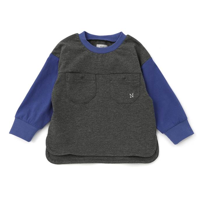 【30%OFF SALE】n.o.u.s (ノウズ ) バイカラー長袖Tシャツ (80〜140cm) 男の子 80cm 90cm 100cm 110cm 120cm 130cm 140cm キムラタン 子供服| 長袖 キッズ 長袖 子ども服 こども服 春物 服 ジュニア ボーイズ バイカラー 配色 ポケット
