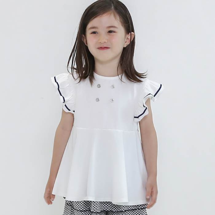 【FINAL SALE 50%OFF】n.o.u.s (ノウズ ) フリルTシャツ (80〜140cm) 女の子 80 90 100 110 120 130 14..