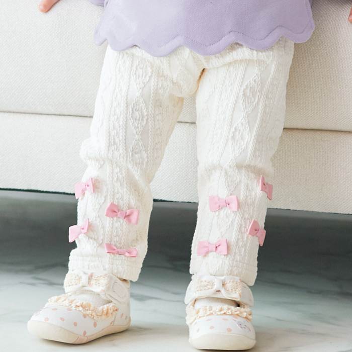 coeur a coeur (クーラクール ) ケーブルジャガード厚手レギンス (80〜120cm) 女の子 80 90 100 110 120 キムラタン 子供服 リボン 女児 通園 通学 おそろい お出かけ 保育園 音楽 うさぎ ポケット 公園 通園着 厚手スパッツ クーラクール かわいい 冬 暖かいのサムネイル