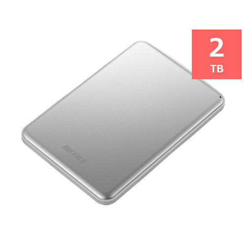 バッファロー HD-PUS2.0U3-SVD USB3.1(Gen1)/USB3.1 ポータブルHDD 2TB シルバー バッファロー HD-PUS2.0U3-SVD USB3.1(Gen1)/USB3.1 ポータブルHDD 2TB シルバー