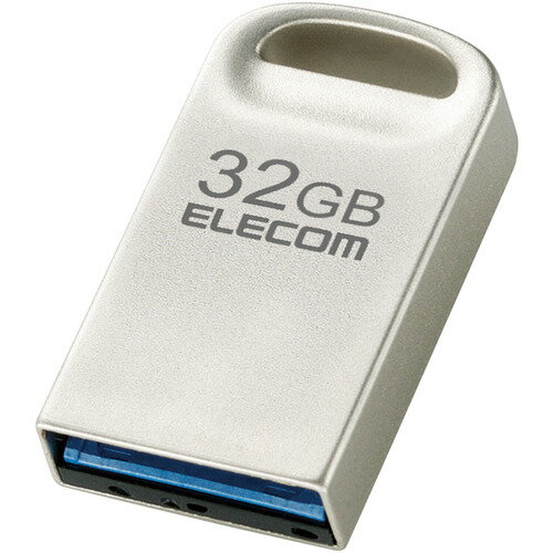 エレコム MF-SU3A032GSV USBメモリ USB3.2(Gen1)対応 超小型 32GB シルバー MFSU3A032GSV●挿しっぱなしでも邪魔にならない!コンパクトサイズのUSB3.2(Gen1)メモリ。スタイリッシュなメタリック筐体に加え持ち運びに便利な大型ストラップホール付き。さらに読み込み時最大200MB/sの高速データ転送を実現しています。●挿しっぱなしでも邪魔にならない、コンパクトサイズのUSBメモリです。●USB3.2(Gen1)/USB3.1(Gen1)/USB3.0対応で、読み込み時の最大データ転送速度200MB/sを実現するUSBメモリです。●※最大転送速度は当社環境による実測値であり、すべての環境において保証するものではありません。●USB2.0への下位互換が可能で、USB2.0対応のパソコン・機器でもそのまま接続可能です。●弊社Webサイトからダウンロードすることで、パスワード自動認証機能付暗号化セキュリティソフト「PASS(Password Authentication Security System)×AES」あるいは「PASS(Password Authentication Security System)」を使用可能です。●「PASS(Password Authentication Security System)」使用時は、あらかじめ登録したパソコン(最大3台)では、USBメモリへのアクセスに必要なパスワード入力が不要で、未登録のパソコンに接続したときは、パスワード入力を要求し、盗難や紛失時のデータ漏えいを防止します。●「PASS(Password Authentication Security System)×AES」使用時に保存されたデータは、信頼性の高い強固な暗号化方式「AES256bit」で暗号化されるので、万一の紛失や盗難でも大切なデータの情報流出を防止します。●Windowsのユーザー権限でも使用可能なので、企業での導入にもおすすめです。●保証期間を「1年間」としていますので、安心してご利用いただけます。&nbsp;【仕様】対応機種(Windows)：Windows 11/10/8.1が動作するWindowsパソコン対応機種(Mac)：macOS Ventura 13/macOS Monterey 12/macOS Big Sur 11が動作するMacインターフェイス：USB3.2(Gen1)/USB3.1(Gen1)/USB3.0/USB2.0コネクタ形状：USB-A容量：32GBデータ転送速度：読み込み最大200MB/s ※最大転送速度は当社環境による実測値であり、すべての環境において保証するものではありません。セキュリティ機能：PASS(Password Authentication Security System) [パスワード自動認証機能付セキュリティソフト] or PASS(Password Authentication Security System) ×AES [パスワード自動認証機能付暗号化セキュリティソフト]セキュリティソフトウェア対応機種：Windows 11/10/8.1が動作するWindowsパソコン、およびmacOS Ventura 13/macOS Monterey 12/macOS Big Sur 11が動作するMac外形寸法(USBメモリ)：幅21.5mm×奥行12.2mm×高さ4.6mm重量(USBメモリ)：約3g電源：USBバスパワーカラー：シルバー保証期間：1年間