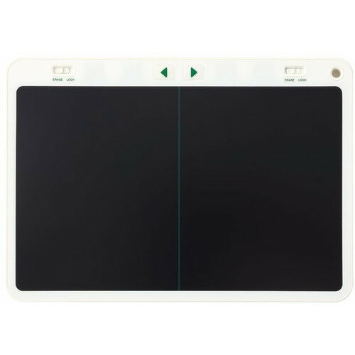 キングジム BB-16シロ ブギ−ボ−ド 2分割画面モデル 白 BB16シロ発売日：2023年4月28日●なめらかな書き心地、消去も簡単スイスイ書いてパッと消せる独立した2画面タイプの電子メモパットです。筆圧で線の太さが変わるハイコントラスト液晶を採用しており、画面サイズは約9インチ（約196×123mm）です。消去ボタンを押すことで画面ごとに消去することが可能です。2画面それぞれに消去ロックが付いているので、消し間違いがなく安心です。●独立した2画面で用途が広がる！それぞれの画面を、残しておきたい「To Doリスト」と書き消しの多い「一時的なメモ」に分けたり、固定の「案内文」と書き換えたい「記入欄」に分けて使用したりと、用途が広がりオフィスや窓口業務で活躍します。●より便利になるチルトスタンド・スタイラススタンド背面のチルトスタンドで書き込みやすい角度に保持することができます。さらにスタイラスを立てることができ、書きたい時にすぐに取り出して、そのまま書き込むことができます。掲示板のように使いたい時は、スタイラススタンドにスタイラスを差し込むことで、平らな面に立てることができます。画面が見やすく、伝言やメッセージを残したい時に便利です。●専用アプリ（無料）でメモを簡単データ化ブギーボードに書いた内容を、アプリでスキャンすることで、画像データとして保存ができます。事前にお使いの機種を選択することで高精度の読み取りが可能となります。保存したデータは編集画面で背景色の変更、テキストの追加、書いたメモの編集をすることができます。&nbsp;【仕様】外形寸法：約136（W）×184（H）×6（D）mm（スタイラス除く）画面サイズ：約8.5 インチLCD（約177×130mm）質量：約120g消去回数：約3 万回（電池交換式）主な材質：ABSセット内容：本体、コイン形リチウム電池（CR2016）セット済み、スタイラス、取扱説明書（保証書付）【ご使用上の注意】：精密機械ですので取扱いにご注意ください。直接日光の当たる場所や、高温・多湿の場所での使用または保管はしないでください。本製品は日本国内専用です。商品の見直しなどのため、仕様・価格・デザインその他は予告なく変更する場合があります。商品の色は撮影などの関係で実際の色とは異なって見えることがあります。画面はイメージです。実際の画面とは見え方が異なります。Boogie Boardは、Kent Displays、Inc.の登録商標です。