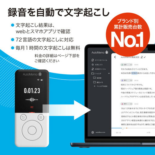 ソースネクスト AMRWH AutoMemo R ホワイト オートメモ ホワイト