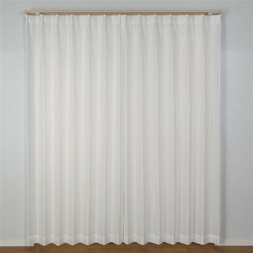 [100×133]レースカーテン スピック ホワイト 2枚入 遮熱・断熱効果あり 外から室内が見えにくい 防炎 ..