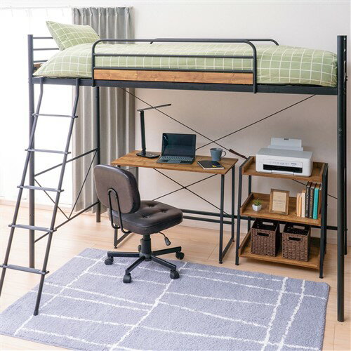 ヤマダオリジナル ［シングル］ロフトベッド 「YSF200016BKロフト」 ブラック ※マットレス別売