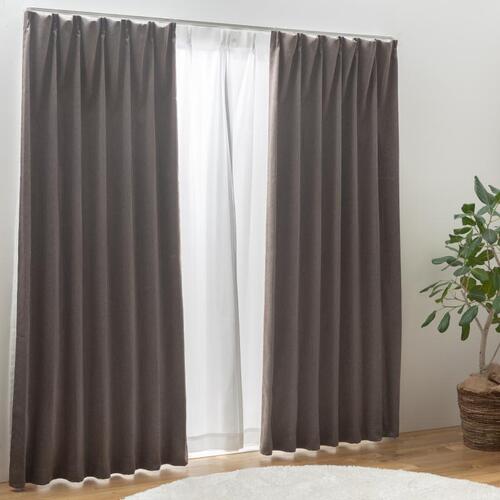 ユニベール 遮光性カーテン キャナル 幅100×丈105cm 2枚入 ブラウン