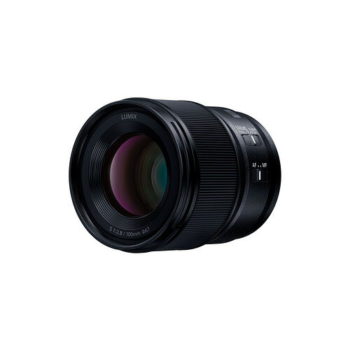 パナソニック S-E100 LUMIX S 100mm F2.8 MACRO 交換レンズ Lマウント SE100発売日：2024年2月15日●世界最小・最軽量（※AF対応フルサイズミラーレス用交換レンズ、焦点距離90mm以上の等倍マクロレンズにおいて。2024年1月9日現在。パナソニック調べ。※）等倍マクロ撮影からポートレートまで多彩な撮影シーンで活躍するSシリーズ 中望遠単焦点マクロレンズ●世界最小・最軽量（※AF対応フルサイズミラーレス用交換レンズ、焦点距離90mm以上の等倍マクロレンズにおいて。2024年1月9日現在。パナソニック調べ。※）の中望遠単焦点マクロレンズダブルフォーカス構成と非球面レンズ3枚を採用した新たな光学設計、新開発デュアルフェイズリニアモータの採用により、圧倒的な小型・軽量化を実現●高い解像性能と優れた描写力、高速・高精度なAF性能を実現中心から周辺まで全ての撮影領域において、高い解像性能と精緻な描写力を発揮し、美しいボケ表現が可能。動体追従に優れた高速・高精度なAF性能と静粛性に優れたAF動作性能を両立●映像制作ワークフローに最適な動画性能フォーカシング時のピント位置の移動に伴い画角が変化するブリージング現象を抑制。MF時のリニア・ノンリニアの切り替え、リニア時はフォーカスリングの回転角度制御で直感的なピント送りを実現&nbsp;【仕様】本体寸法：最大径Φ73.6mm、全長約82.0mm本体質量：約298g（前後キャップ、フードは含まず）レンズ構成：11群13枚（非球面レンズ3枚、UEDレンズ2枚、EDレンズ1枚）レンズ名称：LUMIX S 100mm F2.8 MACROマウント：ライカカメラ社L-Mount規格準拠開放絞り：F2.8絞り形式：9枚羽根 / 円形虹彩絞り最小絞り：F22最短撮影距離：0.204m焦点距離：f=100mm撮影可能範囲：0.204m〜∞（撮像面から)フィルター径：67mm最大撮影倍率：1.0倍画角：24°付属品名称：フロントキャップ（Φ67mm用）、リアキャップ、レンズフード