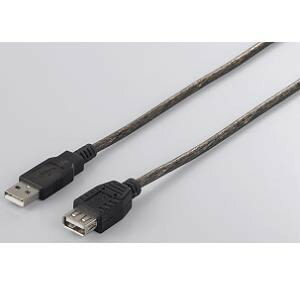 USB2.0延長ケーブル (A to A) 3m ブラックスケルトン USB2.0延長ケーブル (A to A) 3m ブラックスケルトン