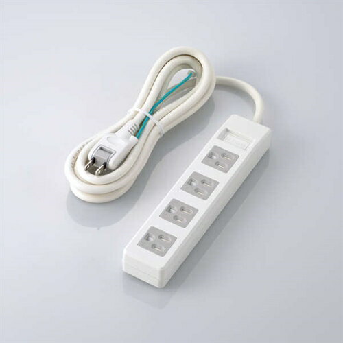 エレコム T-T1D-3425WH 3極4口マグネットシャッタータップ 2.5m