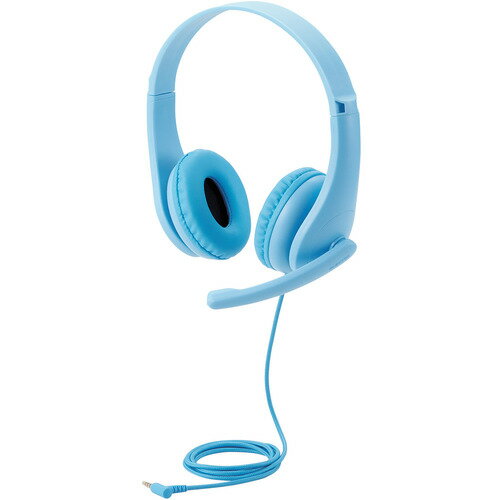 エレコム HS-KD01TLBU こども専用ヘッドセット 回転式マイクアーム付き 4極 ライトブルー エレコム HS-KD01TLBU こども専用ヘッドセット 回転式マイクアーム付き 4極 ライトブルー