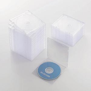 ケース エレコム CD DVD CCD-JSCS50CR Blu-ray／DVD／CDケース スリム／PS／1枚収納 クリア