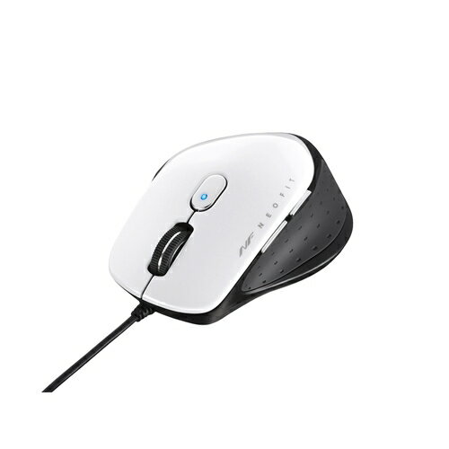 マウス バッファロー 有線 BSMBU510MWH NEOFITマウス 有線／BlueLED光学式／静音／5ボタン Mサイズ ホワイト