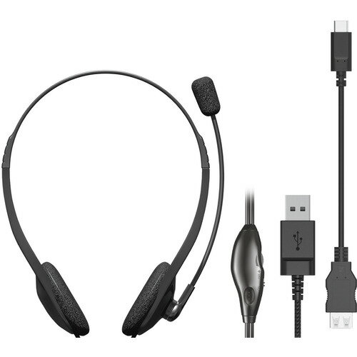 エレコム HS-HP22UCBK 有線ヘッドセット オーバーヘッド型 マイクアーム付き USB-A USB Type-C変換ケーブル付属 両耳 ブラック エレコム HS-HP22UCBK 有線ヘッドセット オーバーヘッド型 マイクアーム付き USB-A USB Type-C変換ケーブル付属 両耳 ブラック
