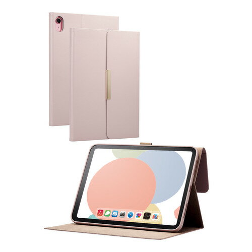 エレコム TB-A23RWVJM2PN フラップケース ソフトレザー &me ミラー付 iPad 10.9インチ 第10世代 (2022年) 用 アッシュピンク