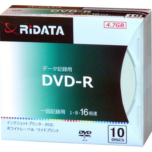 RiDATA D-R16X47G.PW10P SC B データ用DVD-R 5mmスリムケース10枚入 RiDATA D-R16X47G.PW10P SC B データ用DVD-R 5mmスリムケース10枚入