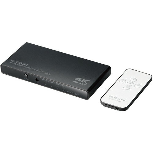 GR DH-SW4KC41BK HDMI ؑ֊ USB Type-C~1 ^CvA~4 1o HDMI2.0b ~[O Rt ubN