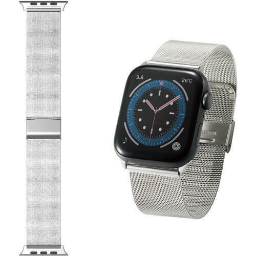 エレコム AW-44BDSSMSV Apple Watch 44 42mm バンド ステンレス ミラネーゼタイプ シルバー エレコム AW-44BDSSMSV Apple Watch 44 42mm バンド ステンレス ミラネーゼタイプ シルバー