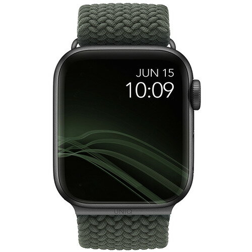 KENZAN UNIQ-44MM-ASPGRN Apple Watch 44／45／46mm用編み込みバンド ASPEN CYPRESS GREEN UNIQ44MMASPGRN