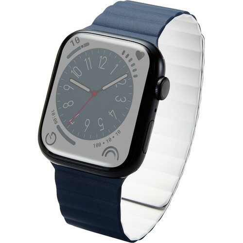 エレコム AW-45BDMAGNV Apple Watch 49/45/44/42mm/バンド/マグネット/シリコン/ネイビー×ホワイト AW45BDMAGNV エレコム AW-45BDMAGNV Apple Watch 49/45/44/42mm/バンド/マグネット/シリコン/ネイビー×ホワイト AW45BDMAGNV