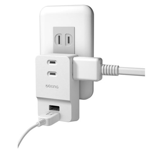KIMURAYA NET TASTEの多摩電子工業 TSK05UW 多摩電子工業　スマホ用ACタップ＆USB　3+2　TSK05UW 2.4A高出力充電器 スマートフォン2台が同時充電可能なUSB2ポート搭載｜アングル3
