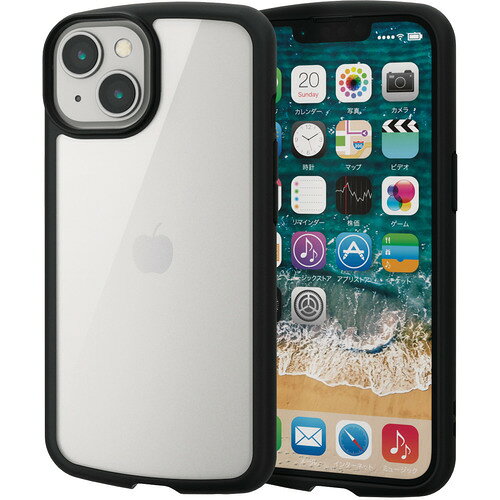 Rakuten - エレコム PM-A22ATSLFCBK iPhone 14・13 用 ケース カバー ハイブリッド ストラップホール付 背面クリア TOUGH SLIM ブラック