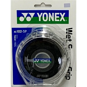 ヨネックス AC102−5P ウェットスーパーグリップ（5本入） ケース付き ブラック