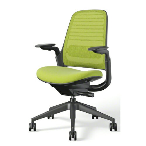 大塚家具 Steelcase(スチールケース)デスクチェア「シリーズ1」ブラックフレーム 座ワサビ