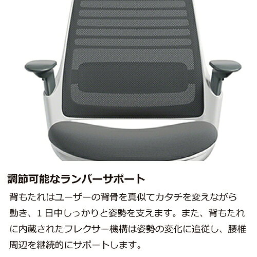 大塚家具 Steelcase(スチールケース)デスクチェア「シリーズ1」ブラックフレーム 座ワサビ [2]