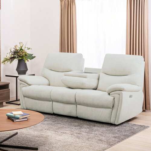 【期間限定大特価】ヤマダオリジナル 電動リクライニングソファ「YES140001LMO3PヌノH」幅202cm 3人掛 布ライトモカ キズに強い 撥水 汚れに強い【※AR対応】 [3]