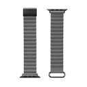PGA PG-AW49MG04GY Apple Watch 49/45/44/42mm用 PUレザーマグネットバンド グレー(2)