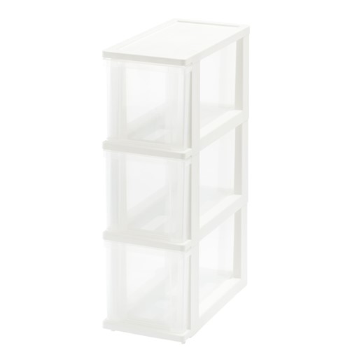 【エントリーでP10倍 12/4 20:00〜12/11 1:59まで】[幅20×奥行40×高さ64.5cm] 収納ケース キッチン ストッカー 隙間収納 スリム ホワイト 3段