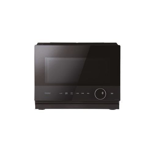 Haier JM-WFVH26A-K オーブンレンジ 26L ブラック発売日：2024年11月20日●二刀流調理でかんたん＆おいしいレンジでも使えるセラミック製の角皿で「レンジとグリル」「レンジとオーブン」の二刀流を実現。自動きりかえで、かんたん・おいしい・時短を叶えます。●揚げ物再加熱で揚げたて＆ヘルシーレンジ機能ですばやく中を温め、グリル機能で表面を焼き上げることによって、衣はサクサク、中はあつあつ、まるで揚げたてのようなおいしさに。焼き網を使用すると、余分な油分が落とせ、よりヘルシーに仕上がります。●オリジナル設計の焼き網レンジで使える焼き網を付属（セラミック皿の上にセット）。マイクロウェーブが金属と干渉しない構造に設計しているので放電を回避できて安心です。角皿に水を張り、焼き網を組み合わせて簡易スチームとしても。●32種の多彩なオートメニュー忙しい毎日に嬉しい、32種類のオートメニューを搭載。二刀流調理で時短においしく料理ができます。●スッキリ収まるインビジブルUIデザイン凹凸を極力抑えた滑らかな質感と光を反射するミラー調で、ノイズレスな造形に。ハンドルが前面から見えないインビジブルデザインで、どんなキッチンにもスッキリ収まります。●オリジナル設計の液晶表示ダイヤル文字が浮かび上がり、直感的に使いやすい液晶表示ダイヤルを採用。●使用するときだけ点灯する操作パネル操作パネルの文字は、使用する時にだけ点灯。使わない時は文字が消えているので普段はキッチンに溶け込み、調理時はわかりやすい設計に。●冷凍した食材のうまみを逃さず時短解凍庫内に搭載した赤外線センサーが食品の表面温度を高速で計測。食品の温度に応じたW数にコントロールし、うまみが逃げてしまうといわれる「最大氷結晶温度」を従来より短い時間で経過することで、うまみを閉じ込めたまま解凍します●時短温めでよりスピーディに500W、600Wのあたため開始後、時短キーをタッチで「時短温め」を開始。1000W出力でのあたため時間をレンジが再計算してくれるので、より手軽で簡単に調理時間を短縮できます。●高火力のオーブン・グリルオーブン機能は30〜45度（発酵）、100度〜250度で温度調節が可能。クッキーやパンもしっかり焼ける高火力です。グリル機能は石英管ヒーターで食品の温度を上部から焼き上げ、かりっとおいしい仕上がりに。&nbsp;【仕様】外形寸法：幅480mm×奥行390mm（ダイヤル含407mm）×高さ357mm加熱室有効寸法：幅384mm×奥行323mm×高さ220mm本体質量：約16.7kg容量：26L開閉方式：全面縦開き式センサー：赤外線センサースチーム機能：角皿式スチーム電子レンジ出力：1000W、600W、500W、200W相当、100W相当オーブンヒーター出力：1350W（上ヒーター：1100W、下ヒーター：250W）オーブン温度調節：30〜45度（発酵）、100度〜250度年間消費電力量：67.8kwh/年周波数：ヘルツフリー庫内：ワイドフラット型オートメニュー数：32電源コード：1.5m
