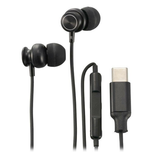 オーム電機 SMT-HA05-K USB Type-C ステレオイヤホン カナル型 1.2m ブラック