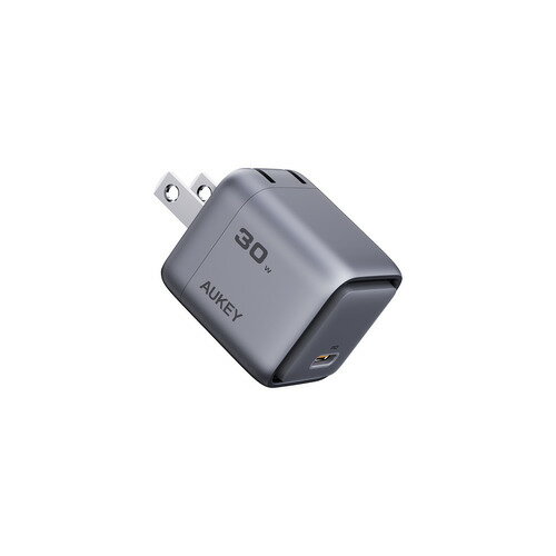 AUKEY PA-C1-GY AC充電器 PD30W Comet USB-Cx1ポート 折りたたみ式 GaN採用 グレー