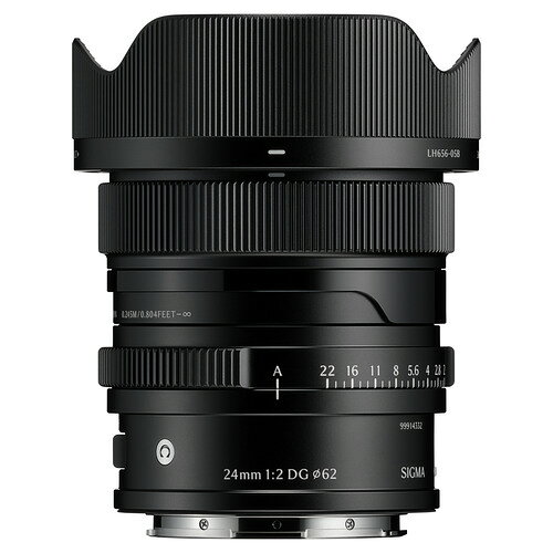 シグマ AF 24MM F/2 DG (C) (BK) 交換用レンズ Contemporary ライカLマウント用発売日：2025年8月7日●広がる光景隅々まで開放F値2.0の明るさと高い光学性能を持つ24MM F2 DG DN Contemporaryは、その特長をミラーレスシステムに適合するコンパクトなレンズボディにまとめ上げています。●“プレミアムコンパクトプライム” Iシリーズ隅々までクリアに映しとる描写力とコンパクトネス&nbsp;【仕様】レンズマウント：ライカLマウントレンズ構成：11群13枚（FLD1枚、SLD2枚、非球面レンズ2枚）最小絞り：F22フィルター径：62mm画角：84.1°最短撮影距離：24.5cm最大径 × 全長：φ70mm×72mm絞り羽根枚数：9枚（円形絞り）最大倍率：1:6.7重さ：365g