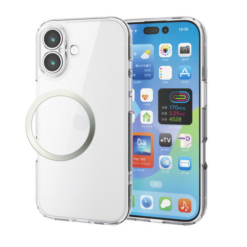Rakuten - エレコム PM-A25AHVCKKCR iPhone 17 ケース ハイブリッド カバー 磁気吸着対応メタルステッカー付 極限保護 クリア