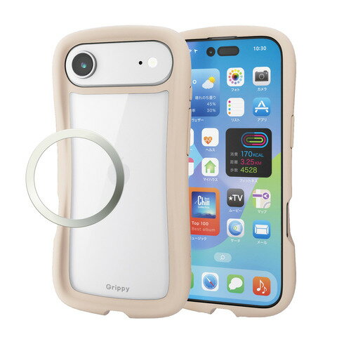 Rakuten - エレコム PM-A25BGRPFCBE iPhone Air ケース 磁気吸着対応メタルステッカー付 Grippy ベージュ