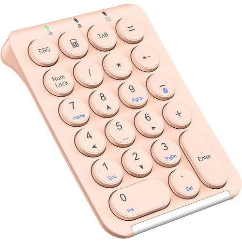 iClever ICKP08PI ワイヤレステンキー Bluetoorh対応 エルゴノミクスデザイン Windowsv Mac対応 ピンク