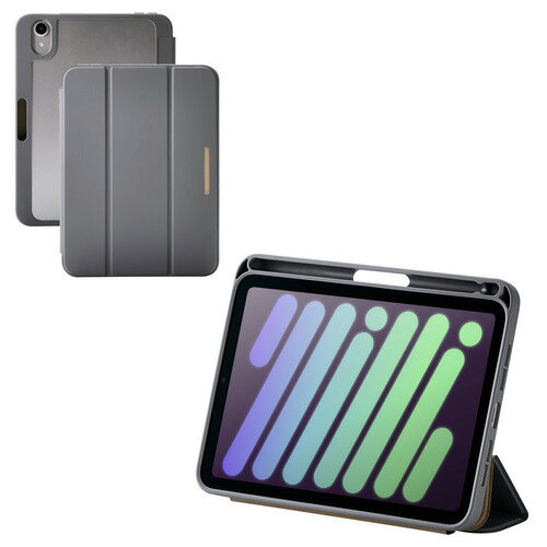 エレコム TB-A25SWVJM3GY iPad mini ケース 8.3インチ ( A17 Pro ) ／ 第6世代 カバー チャコールグレー