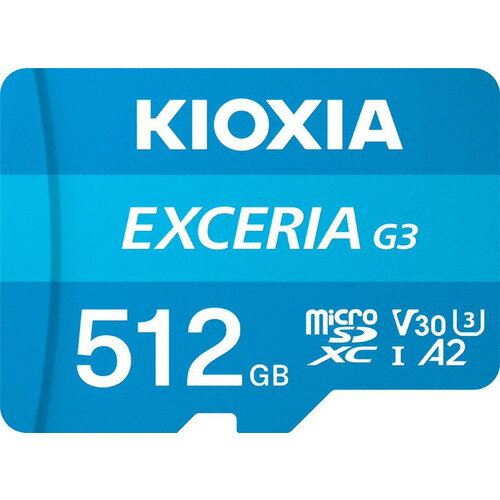 KIOXIA KMU-C512G microSDカード 512GB UHS-I U3 V30 C10 A2発売日：2025年10月25日●ゲーム、デジタルカメラ、掲題電話、4K録画、タブレット、電子ブックにおすすめ●撮影枚数・録画時間の目安【動画】HD(12Mbps) 約5、240分Full HD(21Mbps) 約2、990分4K(100Mbps) 約629分実際の記録枚数・録画時間は、ご使用の機器、撮影条件、設定等によって変わります。●当社指定のカードリーダ使用時に読み書き速度向上●アプリケーションパフォーマンスクラスA2対応&nbsp;【仕様】容量：512GBユーザー領域：460.8GBインターフェース：UHS-I外形寸法：15.0mm x 11.0mm x 1.0 mm質量：約0.3g最大読出速度：100 MB/s(※160MB/s)　※当社指定カードリーダ使用時の最大値最大書込速度：50MB/sUHSスピードクラス：U3ビデオスピードクラス：V30SDスピードクラス：C10アプリケーションパフォーマンスクラス：A2