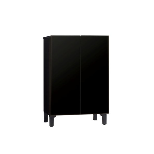 AQUA 冷蔵庫 72L 観音開き 2ドア 幅60cm 家具調デザイン 静音省エネ AQR-FD7P(K) ブラック系