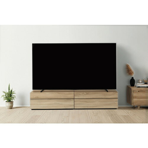 深井無線工業 FTA2000N テレビ台 幅2000mmの大型TV対応 コードマネージメントキャップ搭載 無垢板ナチュラル [3]