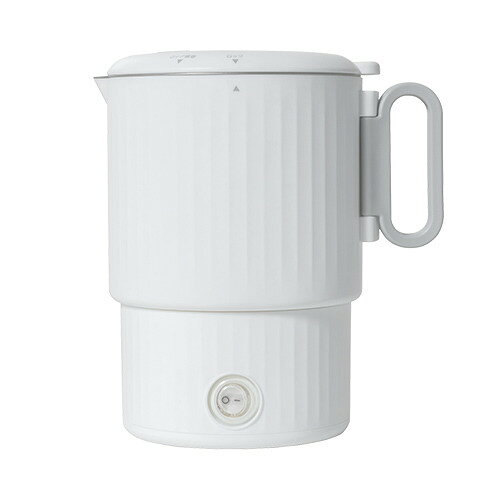 ナカバヤシ MBE-TK05W コンパクト電気ケトル 保温機能搭載 転倒湯もれ防止 800ml ホワイト発売日：2026年3月下旬●旅行や収納時に便利なコンパクトサイズ電源プレートを収納して、取っ手をたたんでコンパクトに持ち運べます。●倒れてもお湯がこぼれにくい転倒湯もれ防止構造万が一、本製品を倒してしまってもお湯の流出を最小限に抑える安心設計です。●温かさをキープする保温機能搭載お湯が一定の温度まで下がると、自動で再沸騰する保温機能を搭載しています。※ご使用後保温の必要がない場合は、必ず電源をOFFにするか電源コードを抜いてください。●普段使いから海外旅行までいつでも使える電圧切替スイッチ搭載で日本国内はもちろん、海外の電圧にも対応できます。※海外でご使用の場合は、別途電源変換アダプタ（別売）が必要になる場合があります。●安心の空焚き防止機能搭載ポット内が空もしくは、ごく少量の状態で電源を切り忘れても、空焚き防止機能により、自動的に電源が切れ事故を防ぎます。&nbsp;【仕様】本体寸法：使用時：W180×D130×H198mm 収納時：W148×D130×H158mm質量：約746g（本体のみ）電源コード：約75cm電源：AC100〜120V/220〜240V　50/60Hz消費電力：AC100〜120V：416〜600W 220〜240V：504〜600W最大容量：最大800ml材質：ステンレス、PP